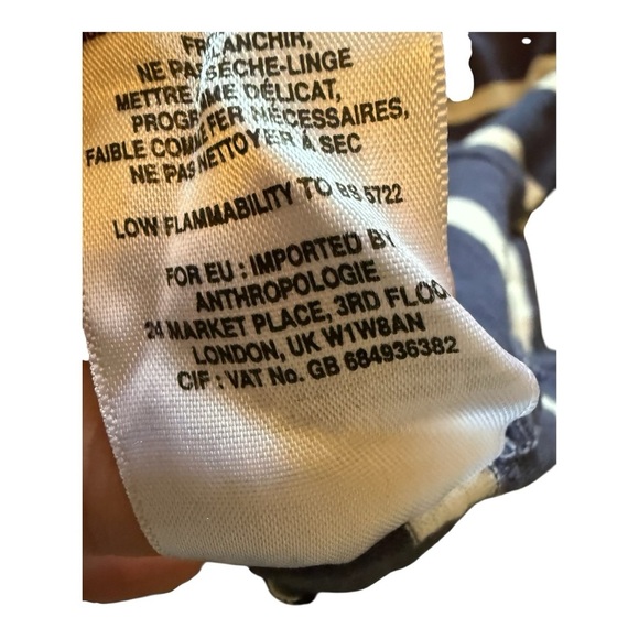 Anthropologie T.La Blue Stripe Midriff Cutout Sleeveless Shirt High Neck Mini - Picture 9 of 12